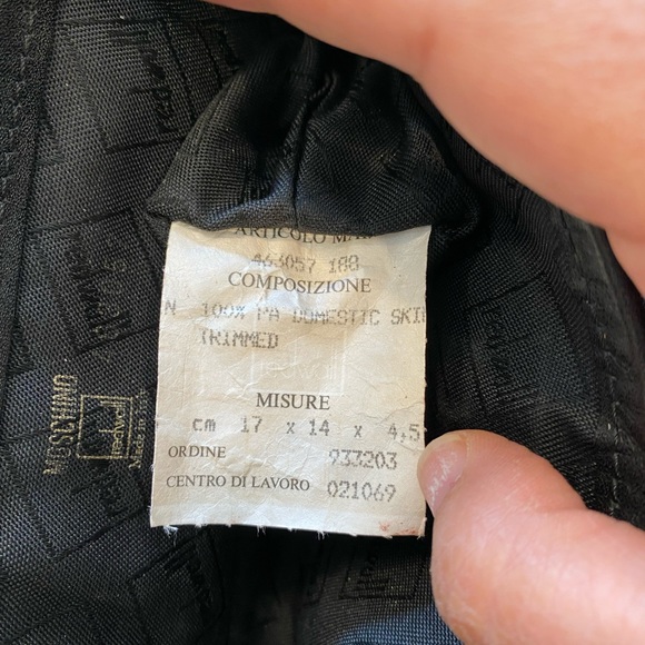 Moschino Mini black nylon and leather purse with gold trim. - Picture 6 of 7